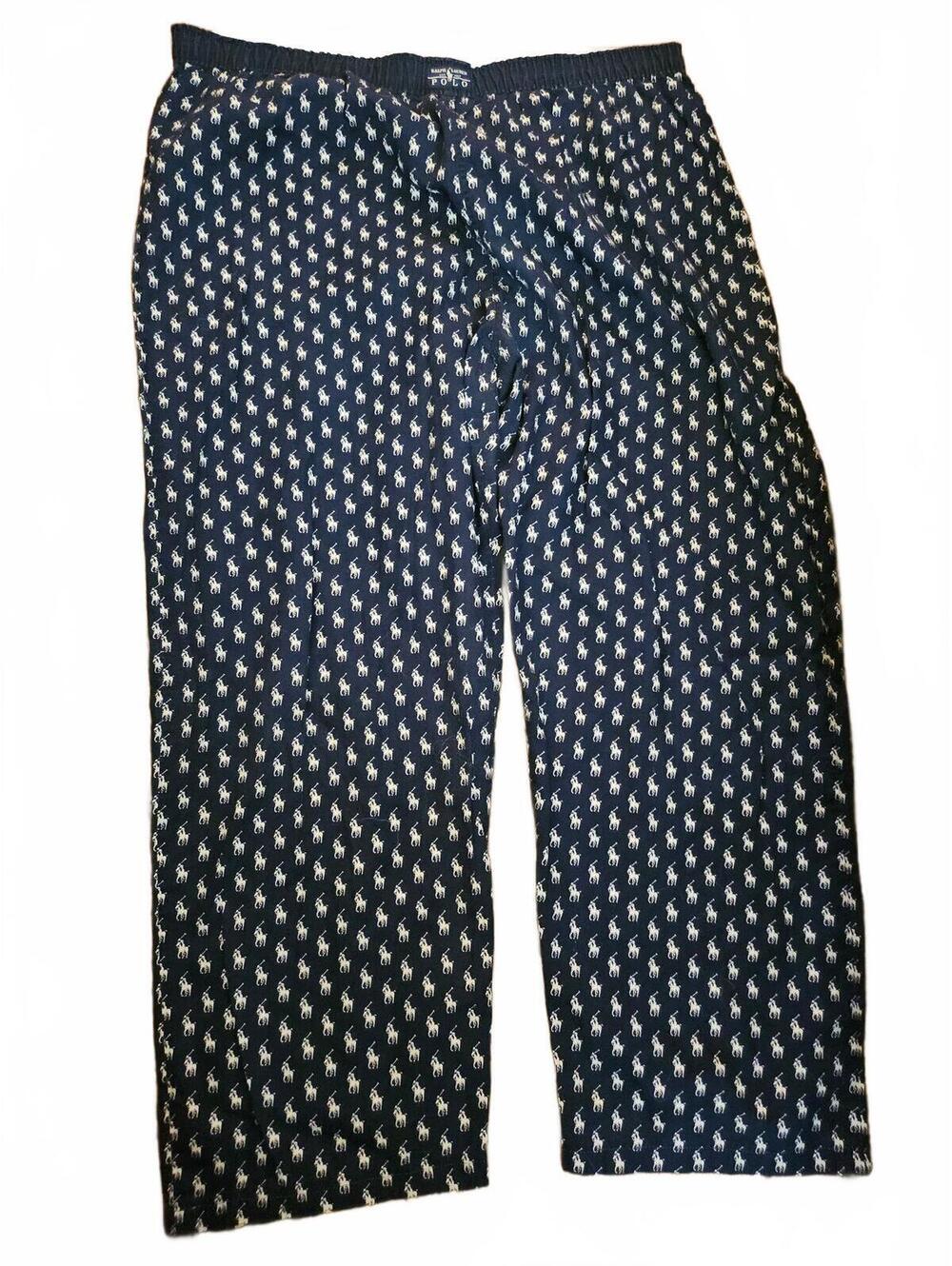 Vtg Polo Ralph Lauren Sleepwear Horse Pajama Lounge Pants Mens medium - EUC